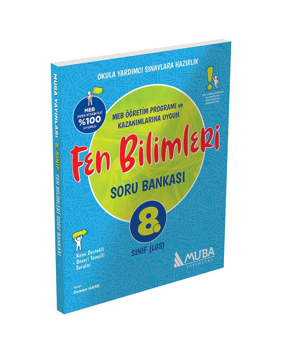 0814-8-sinif-fen-bilimleri-soru-bankasi_2 Muba Yayınları 8. Sınıf Fen Bilimleri Soru Bankası - Görsel 1